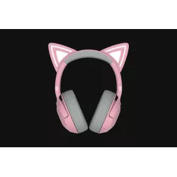 RAZER Kraken V2 Kitty BT Ed. Rose - Casque sans-Fil Bluetooth avec éclairage RGB et Oreilles de Chat, Bluetooth 5.2, 40mm…