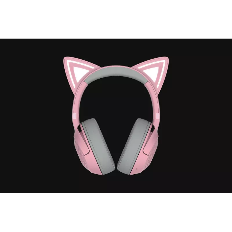 RAZER Kraken V2 Kitty BT Ed. Rose - Casque sans-Fil Bluetooth avec éclairage RGB et Oreilles de Chat, Bluetooth 5.2, 40mm…