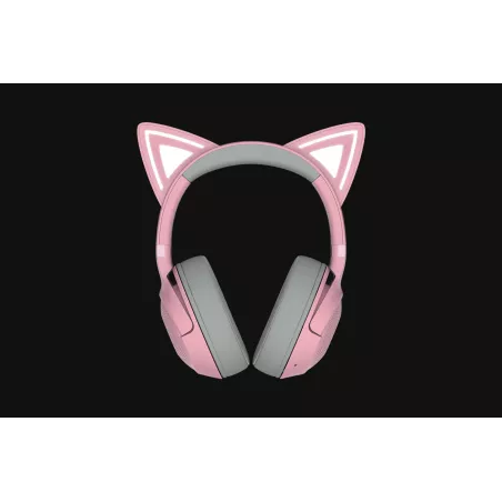 RAZER Kraken V2 Kitty BT Ed. Rose - Casque sans-Fil Bluetooth avec éclairage RGB et Oreilles de Chat, Bluetooth 5.2, 40mm…