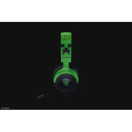 RAZER Kraken V4 X Minecraft Ed. Casque de Jeu sans Fil RGB, Connectivité 3 Modes,Triforce 40mm