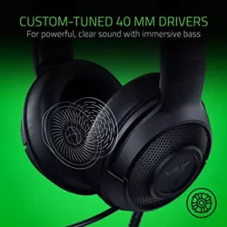 RAZER Kraken X Lite Noir - Casque Gaming filaire - Son Surround 7.1 - Cadre léger en Alu - Microphone cardioïde - PC, PS4…