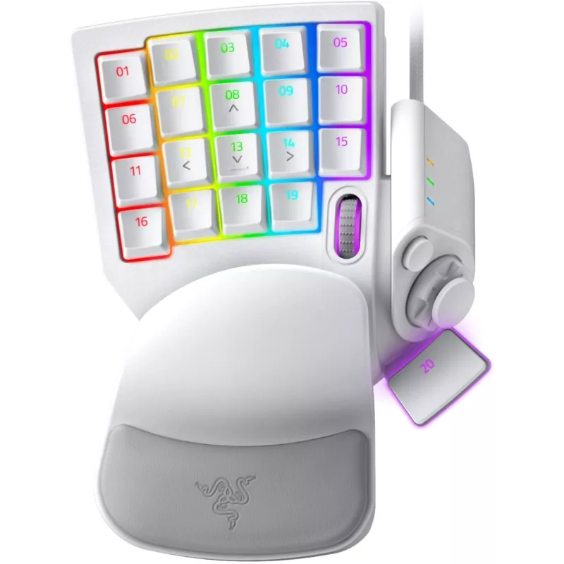 RAZER Tartarus Pro Blanc (Analog Switch) - Pad programmable retroéclairage RGB avec repose poignets ergonomique