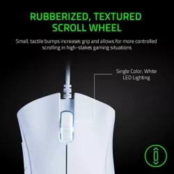 RAZER DeathAdder Essential blanche - Souris gaming filaire - forme ergonomique, 5 boutons programmables, 6400 DPI