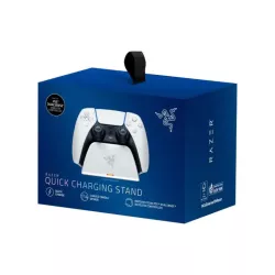 RAZER Quick Charging Stand pour Manette PS5 - Charge Rapide - Alimentation par USB - Blanc