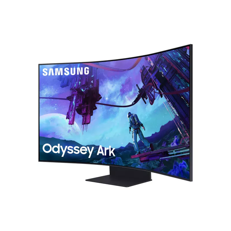 ECRAN 55'' SAMSUNG Gaming Odyssey Ark 3840x2160 VA Incurvé 1000R 1ms 600 cd/m² 3xHDMI 1xDP 2xUSB-A 1xLAN 4xHPs 165Hz Pied…