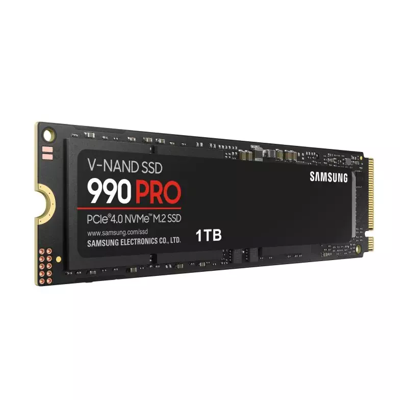 SSD SAMSUNG SERIE 990 PRO M.2 1To 2280 PCIe Gen 4.0 x4 NVMe 2.0 Lecture 7450Mo/s Ecriture 6900Mo/s MZ-V9P1T0BW