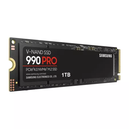 SSD SAMSUNG SERIE 990 PRO M.2 1To 2280 PCIe Gen 4.0 x4 NVMe 2.0 Lecture 7450Mo/s Ecriture 6900Mo/s MZ-V9P1T0BW