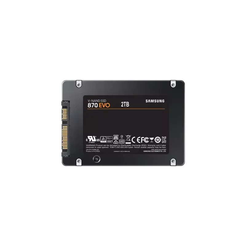 SSD SAMSUNG Serie 870 EVO 2,5 pouce 2TO S-ATA-6.0Gbps Lecture 560 Mo/s Ecriture 530 Mo/s MZ-77E2T0B/EU