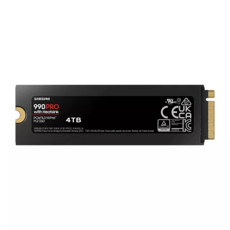 SSD SAMSUNG SERIE 990 PRO + dissipateur M.2 4To 2280 PCIe 4.0 x4 NVMe Lecture 7450Mo/s Ecriture 6900Mo/s MZ-V9P4T0GW