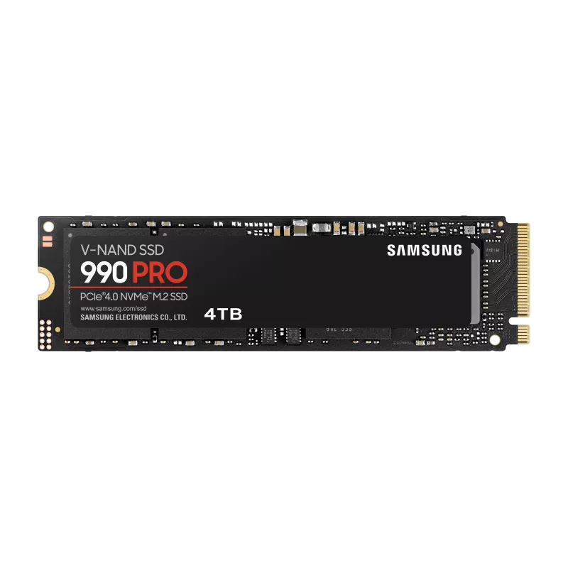 SSD SAMSUNG SERIE 990 PRO M.2 4To 2280 PCIe Gen 4.0 x4 NVMe 2.0 Lecture 7450Mo/s Ecriture 6900Mo/s MZ-V9P4T0BW