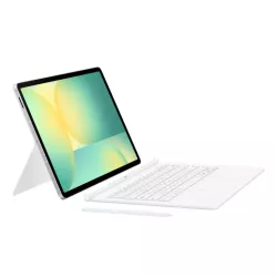 Book Cover Keyboard avec Touch Pad, clavier amovible avec touche Galaxy AI Coloris Blanc pour Galaxy Tab S10 FE+ EF-DX625BWEGFR