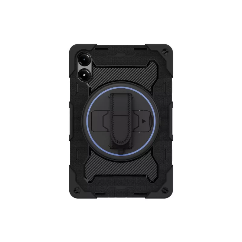 Coque arrière noire ultra renforcée plus sangle rotative & fonction Stand Designed for Samsung pour Galaxy Tab A11+…