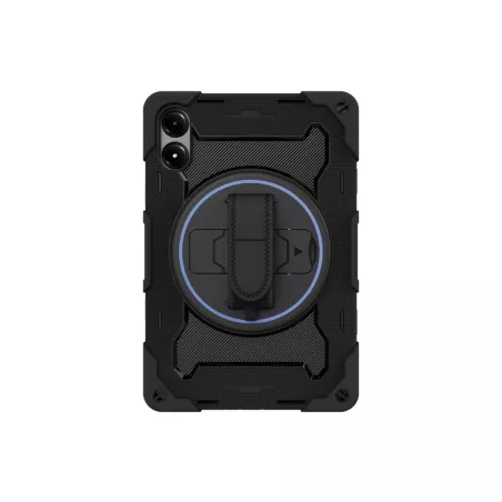 Coque arrière noire ultra renforcée plus sangle rotative & fonction Stand Designed for Samsung pour Galaxy Tab A11+…