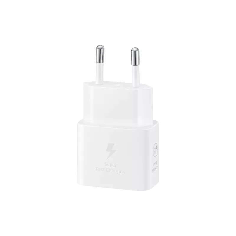 Chargeur secteur Rapide 25W Type C matériaux recyclés GaN avec câble Coloris Blanc SAMSUNG