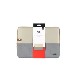 HOUSSE sleeve PC 14,1 '' bicolore Beige/Gris, protection antchoc, attache antivol , dimensions: 355*25*260mm 355x25x260