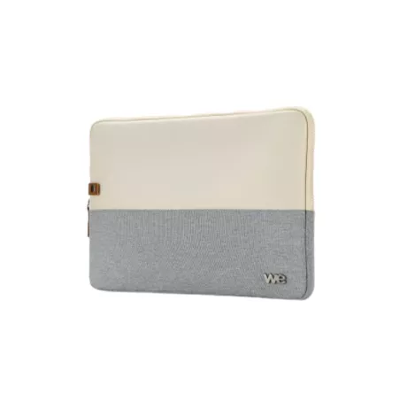 HOUSSE sleeve PC 15.6'' bicolore Beige/Gris, protection antchoc, attache antivol 40*28*2 cm