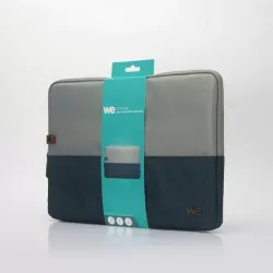 HOUSSE sleeve PC 15.6 '' bicolore BLEU, protection antchoc, attache antivol 40*28*2 cm