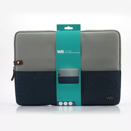 HOUSSE sleeve PC 17,3 '' bicolore BLEU, protection antchoc, attache antivol 44*30.5*2cm