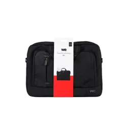 SACOCHE WE ECO 14.1'', éco-responsable en matière recyclé RPET 900D, surface imperméable , noir 380x50x280