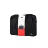 SACOCHE WE ECO 14.1'', éco-responsable en matière recyclé RPET 900D, surface imperméable , noir 380x50x280