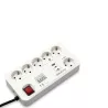 SALICRU Multiprises Parafoudre SPS.SAFE MASTER PLUS Blanc 6 prises Shuko/FR 13kA câble 1,4m fixation mur,syst rotatif 2 USB-C…