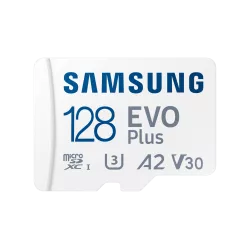 CARTE MEMOIRE SAMSUNG 128G MICRO SD EVO PLUS 2024 avec adaptateur SD classe 10 Lecture 160 Mo/s Ecriture 160 Mo/s MB-MC128SA/EU