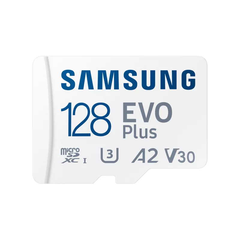 CARTE MEMOIRE SAMSUNG 128G MICRO SD EVO PLUS 2024 avec adaptateur SD classe 10 Lecture 160 Mo/s Ecriture 160 Mo/s MB-MC128SA/EU