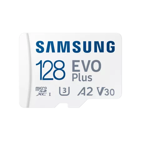 CARTE MEMOIRE SAMSUNG 128G MICRO SD EVO PLUS 2024 avec adaptateur SD classe 10 Lecture 160 Mo/s Ecriture 160 Mo/s MB-MC128SA/EU