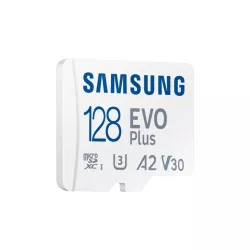 CARTE MEMOIRE SAMSUNG 128G MICRO SD EVO PLUS 2024 avec adaptateur SD classe 10 Lecture 160 Mo/s Ecriture 160 Mo/s MB-MC128SA/EU