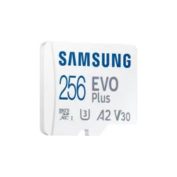 CARTE MEMOIRE SAMSUNG 256G MICRO SD EVO PLUS 2024 avec adaptateur SD classe 10 Lecture 160 Mo/s Ecriture 160 Mo/s MB-MC256SA/EU