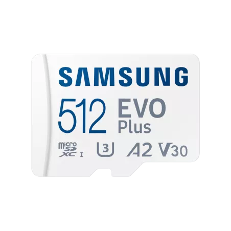 CARTE MEMOIRE SAMSUNG 512G MICRO SD EVO PLUS 2024 avec adaptateur SD classe 10 Lecture 160 Mo/s Ecriture 160 Mo/s MB-MC512SA/EU