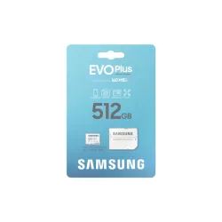 CARTE MEMOIRE SAMSUNG 512G MICRO SD EVO PLUS 2024 avec adaptateur SD classe 10 Lecture 160 Mo/s Ecriture 160 Mo/s MB-MC512SA/EU