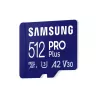CARTE MEMOIRE SAMSUNG 512G MICRO SD PRO PLUS 2023 avec adaptateur SD 4K classe 10 Lecture 180 Mo/s Ecriture 130 Mo/s…