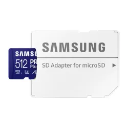 CARTE MEMOIRE SAMSUNG 512G MICRO SD PRO PLUS 2023 avec adaptateur SD 4K classe 10 Lecture 180 Mo/s Ecriture 130 Mo/s…
