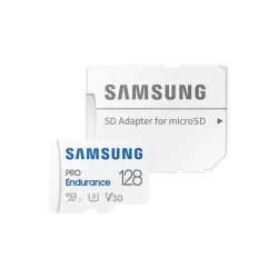 CARTE MEMOIRE SAMSUNG 128 Go MICRO-SD Pro Endurance avec adaptateur SD Classe 10 Lecture 100 Mo/s Ecriture 40 Mo/s MB-MJ128KA/EU