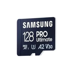 CARTE MEMOIRE SAMSUNG 128 Go MICRO-SD PRO Ultimate avec lecteur USB Classe 10 Lecture 200 Mo/s Ecriture 130 Mo/s MB-MY128SB/WW
