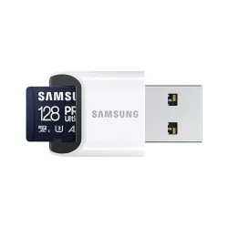 CARTE MEMOIRE SAMSUNG 128 Go MICRO-SD PRO Ultimate avec lecteur USB Classe 10 Lecture 200 Mo/s Ecriture 130 Mo/s MB-MY128SB/WW