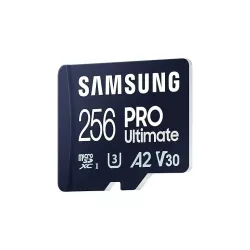 CARTE MEMOIRE SAMSUNG 256 Go MICRO-SD PRO Ultimate avec lecteur USB Classe 10 Lecture 200 Mo/s Ecriture 130 Mo/s MB-MY256SB/WW