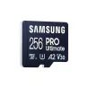 CARTE MEMOIRE SAMSUNG 256 Go MICRO-SD PRO Ultimate avec lecteur USB Classe 10 Lecture 200 Mo/s Ecriture 130 Mo/s MB-MY256SB/WW