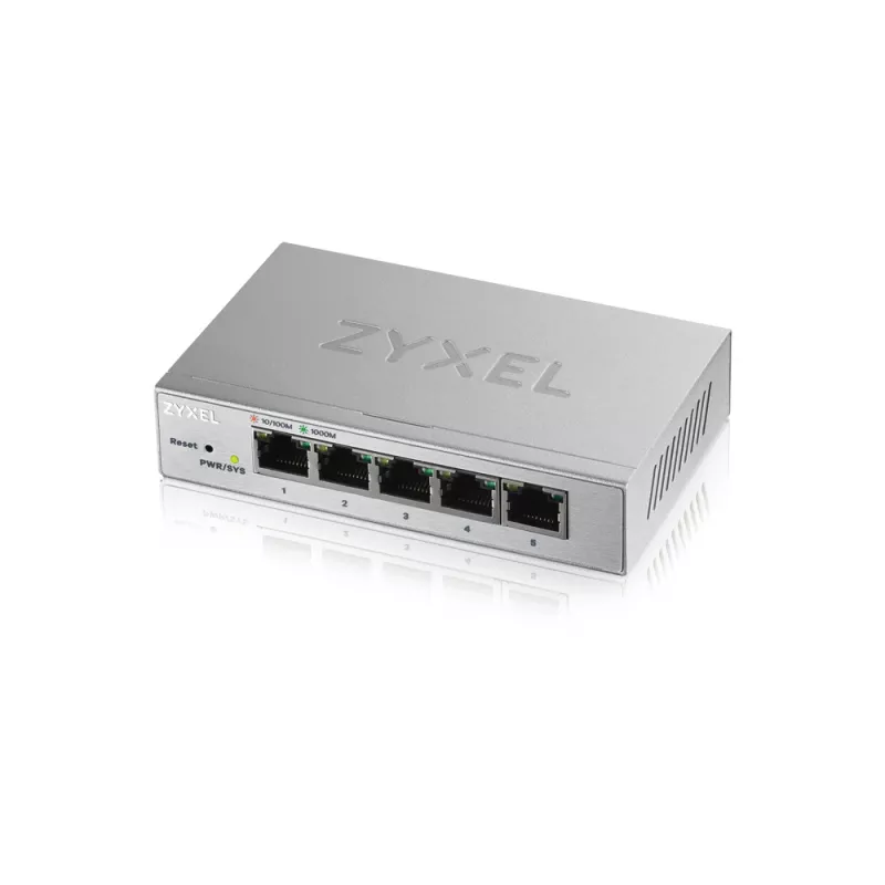Zyxel GS12005 - Switch Smart Administrable 5ports Gbps RJ45 non rackable - fanless