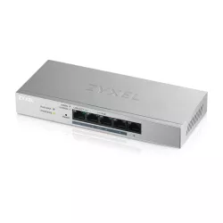 Zyxel GS1200-5HP V2- Switch Smart Administrable 4ports Gbps RJ45 PoE+ 1port Gbps RJ45 - budget PoE 60W non rackable - fanless