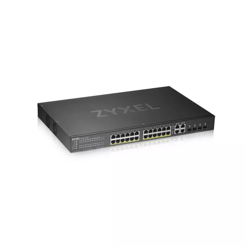 Zyxel GS1920-24HPV2 - Switch Smart Administrable 24 ports Gbps RJ45 PoE+ - 4 ports Gbps combo (RJ45/SFP) - budget PoE 375 Watt…