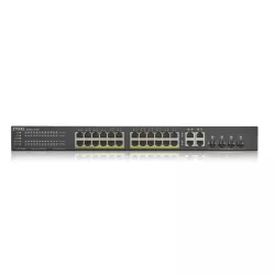 Zyxel GS1920-24HPV2 - Switch Smart Administrable 24 ports Gbps RJ45 PoE+ - 4 ports Gbps combo (RJ45/SFP) - budget PoE 375 Watt…
