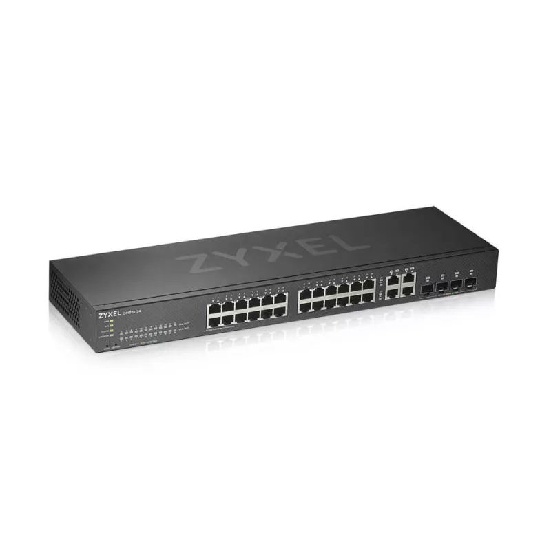 Zyxel GS1920-24V2 - Switch Smart Administrable 24 ports Gbps RJ45 - 4 ports Gbps combo (RJ45/SFP) - rackable - fanless…
