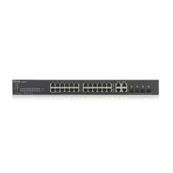 Zyxel GS1920-24V2 - Switch Smart Administrable 24 ports Gbps RJ45 - 4 ports Gbps combo (RJ45/SFP) - rackable - fanless…