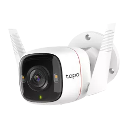 Caméra de sécurité Tapo WiFi Extérieure 2K 4MP 2,4 GHz stockage 256 Go IP66 Détection de mouvement et notifi Alarme sonore…