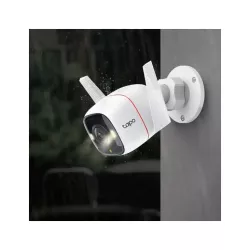Caméra de sécurité Tapo WiFi Extérieure 2K 4MP 2,4 GHz stockage 256 Go IP66 Détection de mouvement et notifi Alarme sonore…