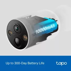 Caméra de sécurité Tapo TC 85 intérieure extérieure sans fil WIFI connectée alimentée par batterie 2K QHD stockage 512 Go…