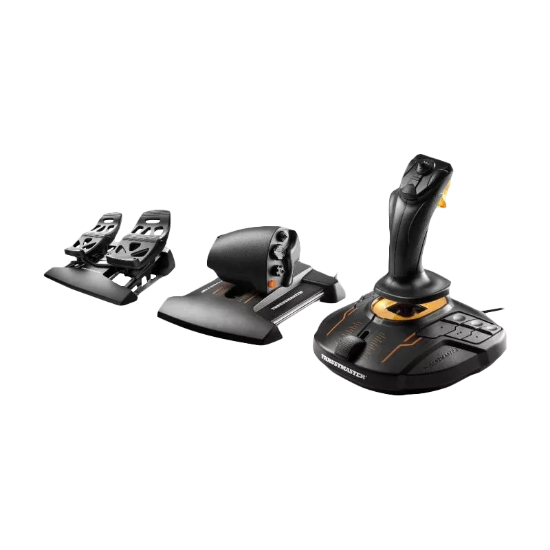 THRUSTMASTER T16000M FCS FLIGHT PACK PC Joystick T16000M + Manette des gaz TWCS + Palonnier TFRP métal Technologies SMART et…