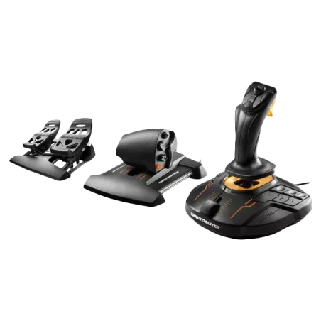 THRUSTMASTER T16000M FCS FLIGHT PACK PC Joystick T16000M + Manette des gaz TWCS + Palonnier TFRP métal Technologies SMART et…